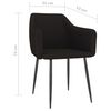 vidaXL Chaises &agrave; manger lot de 2 noir tissu