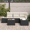 vidaXL Ensemble de canap&eacute; de jardin Marron et Cr&egrave;me polyrotin