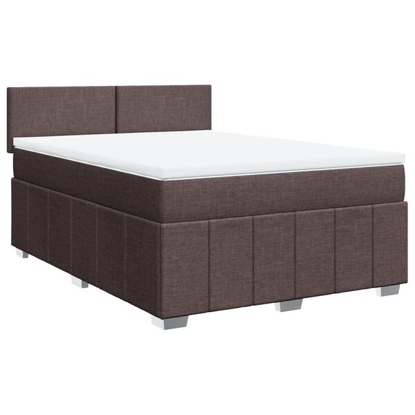 vidaXL Sommier &agrave; lattes de lit avec matelas Marron fonc&eacute; 140x200 cm