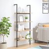 vidaXL &Eacute;tag&egrave;re inclin&eacute;e &agrave; 4 niveaux Marron clair et noir 64x35x152,5cm
