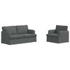 vidaXL Ensemble de Canap&eacute;s 2 pc Gris fonc&eacute; tissu