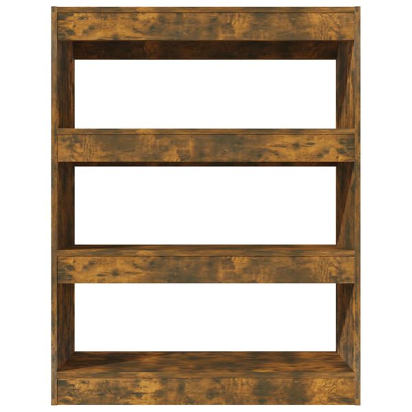 vidaXL Bibliothèque/Séparateur de pièce chêne fumé bois d'ingénierie