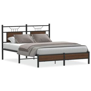 vidaXL Cadre de lit sans matelas ch&ecirc;ne marron 137x190 cm
