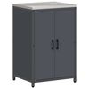 vidaXL Ensemble de rangement cuisine avec &eacute;tag&egrave;re 3 pcs Anthracite