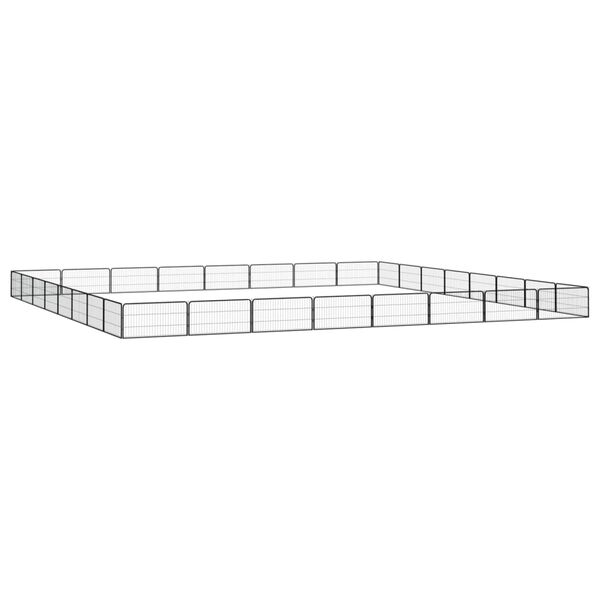 vidaXL Parc pour chien 32panneaux Noir 100x50cm Acier enduit de poudre