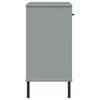 vidaXL Armoire console avec pieds en métal Gris Bois pin massif OSLO