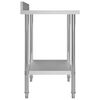 vidaXL Table de travail de cuisine avec dosseret 80x60x93 cm Inox