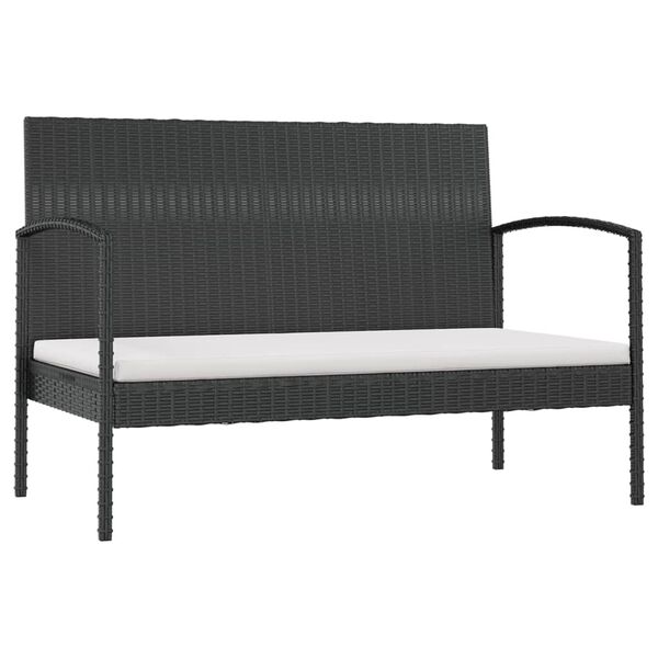 vidaXL Salon de jardin 16 pcs avec coussins R&eacute;sine tress&eacute;e Noir