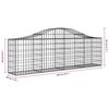 vidaXL Paniers &agrave; gabions arqu&eacute;s 5 pcs 200x30x60/80 cm Fer galvanis&eacute;