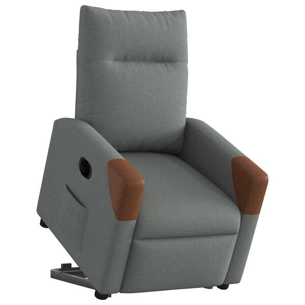 vidaXL Fauteuil inclinable &eacute;lectrique gris fonc&eacute; tissu