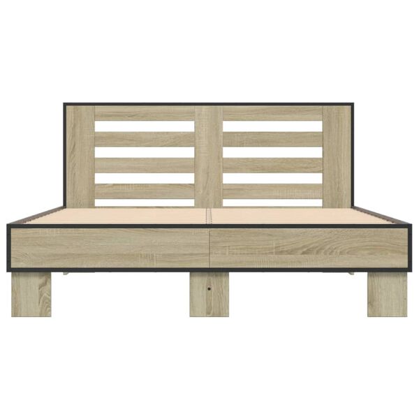 vidaXL Cadre de lit sans matelas ch&ecirc;ne sonoma 120x200 cm