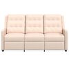 vidaXL Fauteuil de massage inclinable &agrave; 3 places cr&egrave;me tissu