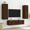 vidaXL Meuble TV mural avec lumi&egrave;res LED ch&ecirc;ne marron 80x35x31 cm
