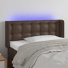 vidaXL T&ecirc;te de lit &agrave; LED Marron 103x16x78/88 cm Similicuir