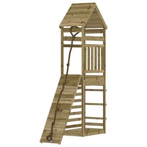 vidaXL Maisonnette de jeu avec mur d'escalade bois de pin impr&eacute;gn&eacute;