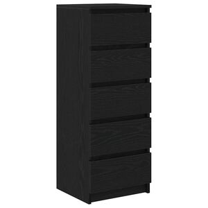 vidaXL Buffet avec tiroirs ch&ecirc;ne noir 37,5x35x99 cm bois d'ing&eacute;nierie