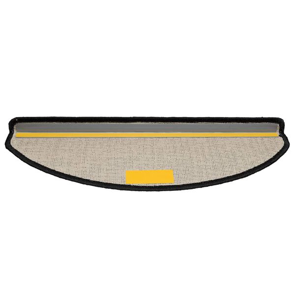 vidaXL Tapis d'escalier 20 pi&egrave;ces 65 x 21 x 4 cm Noir Demi-rond Grand