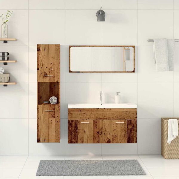 vidaXL Ensemble de meubles salle de bain 5 pcs bois d'ing&eacute;nierie
