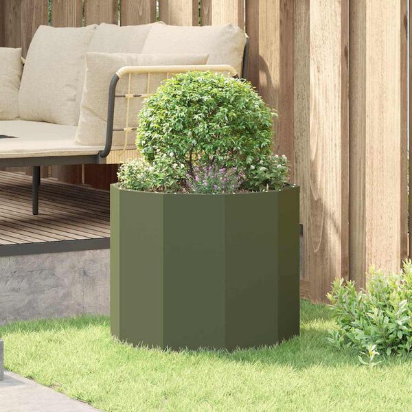 vidaXL Jardini&egrave;re Vert olive 60 x 60 x 50 cm Acier