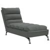 vidaXL Chaise longue avec coussins gris fonc&eacute; tissu