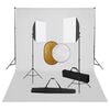 vidaXL Kit de studio photo bo&icirc;tes &agrave; lumi&egrave;re toile de fond r&eacute;flecteur