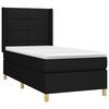 vidaXL Sommier &agrave; lattes de lit matelas et LED Noir 90x190 cm Tissu