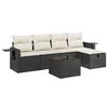 vidaXL Salon de jardin 6 pcs avec coussins noir r&eacute;sine tress&eacute;e