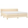vidaXL Sommier &agrave; lattes de lit avec matelas Cr&egrave;me 200x200 cm Tissu