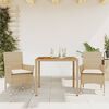 vidaXL Ensemble &agrave; manger de jardin et coussins 3pcs beige rotin acacia
