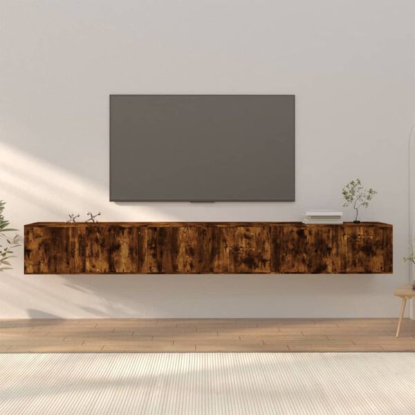 vidaXL Meubles TV muraux 3 pcs ch&ecirc;ne fum&eacute; 100x34,5x40 cm