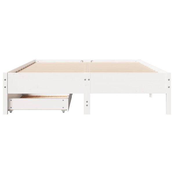vidaXL Cadre de lit sans matelas blanc 140x200 cm bois de pin massif