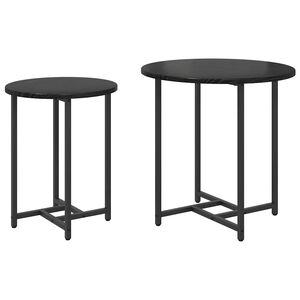 vidaXL Ensemble de tables d'appoint 2 pcs Ch&ecirc;ne noir