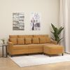 vidaXL Canap&eacute; &agrave; 3 places avec repose-pieds Marron 180 cm Velours