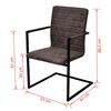 vidaXL Chaises &agrave; manger cantilever lot de 2 marron fonc&eacute; similicuir