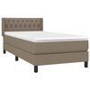 vidaXL Sommier &agrave; lattes de lit avec matelas Taupe 90x200 cm Tissu