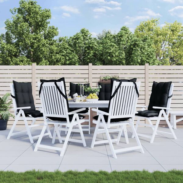 vidaXL Coussins de chaise à dossier haut lot de 6 noir tissu oxford