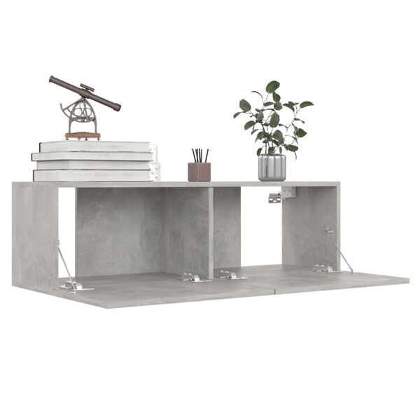 vidaXL Ensemble de meubles TV 4 pcs Gris b&eacute;ton Bois d'ing&eacute;nierie