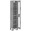 vidaXL Buffet haut Gris b&eacute;ton 34,5x34x180 cm Bois d'ing&eacute;nierie