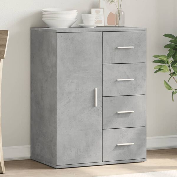 vidaXL Buffet gris b&eacute;ton 59x39x80 cm bois d'ing&eacute;nierie