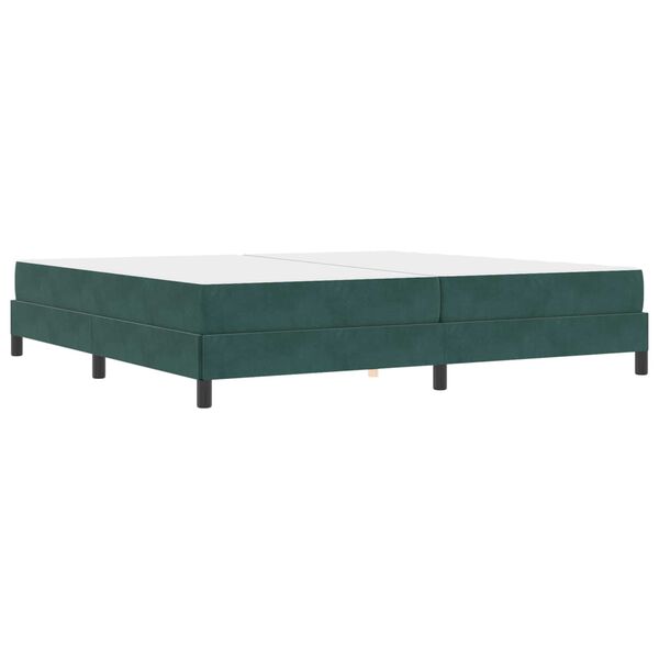 vidaXL Lit &agrave; ressorts avec matelas Vert fonc&eacute; 200 x 210 cm tissu