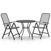 vidaXL Ensemble &agrave; manger de jardin 3 pcs Maille M&eacute;tal Anthracite