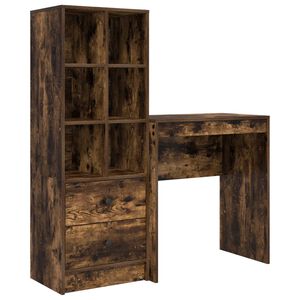 vidaXL Bureau Ch&ecirc;ne fum&eacute; 115,5 x 40 x 127 cm 2 pc