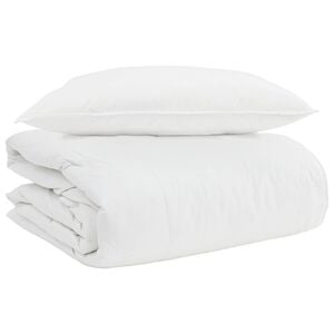 vidaXL Duvet 2-en-1 avec oreiller 2 pc Blanc Plume de canard