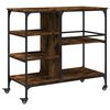 vidaXL Chariot de cuisine ch&ecirc;ne fum&eacute; 100x45x89,5 cm bois d'ing&eacute;nierie