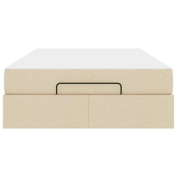 vidaXL Cadre de lit avec matelas avec matelas 2 pcs Cr&egrave;me tissu