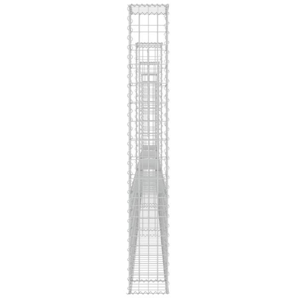 vidaXL Panier de gabion en forme de U avec 5 poteaux Fer 500x20x150 cm