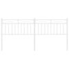 vidaXL T&ecirc;te de lit de remplacement m&eacute;tal blanc 193 cm