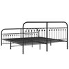 vidaXL Cadre de lit m&eacute;tal sans matelas avec pied de lit noir 183x213cm