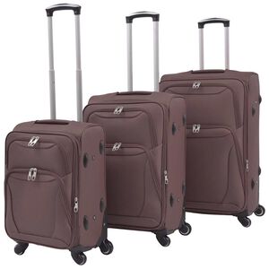 vidaXL Jeu de valises souples 3 pcs Couleur de caf&eacute;