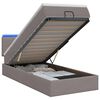 vidaXL Lit coffre avec matelas et LED Taupe 90 x 200 cm Tissu